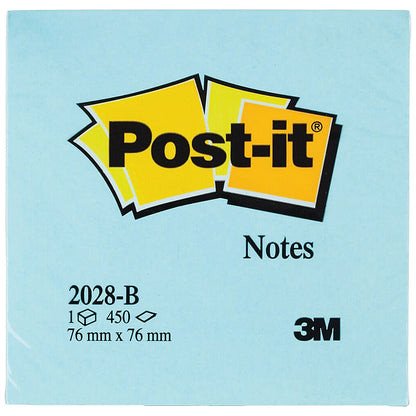Post-it Notes Colour Cube, 76 x 76mm, Pastel Blue, 450 Notes per Cube