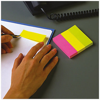 Post-it Note Markers, 15 x 50mm, Neon, Pack of 500(100 of each colour)