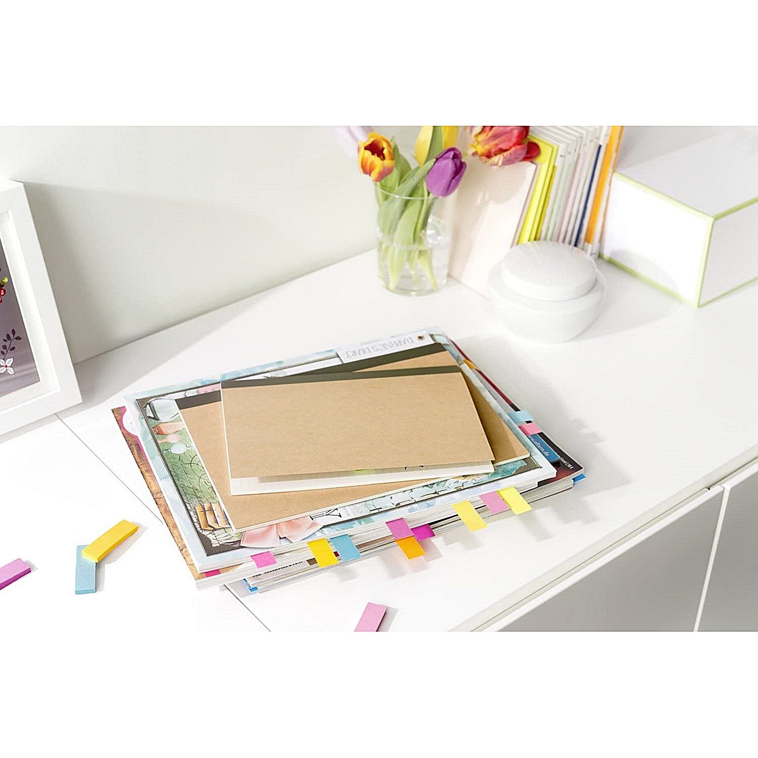 Post-it Note Markers, 15 x 50mm, Neon, Pack of 500(100 of each colour)