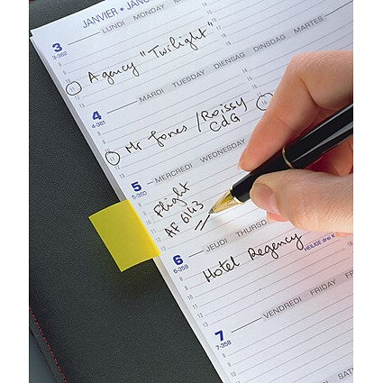 Post-it Index Tabs Dispenser with Yellow Tabs, 25 x 43mm, Pack of 2(100 Flags in total)