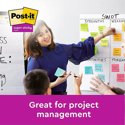 Post-it Super Sticky Notes, 76 x 76mm, Boost, Pack of 5 x 90 Notes