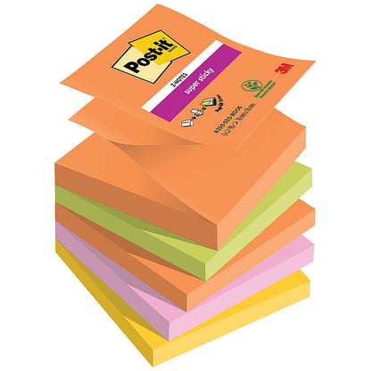 Post-it Super Sticky Z-Notes, 76 x 76mm, Boost, Pack of 5 x 90 Z-Notes