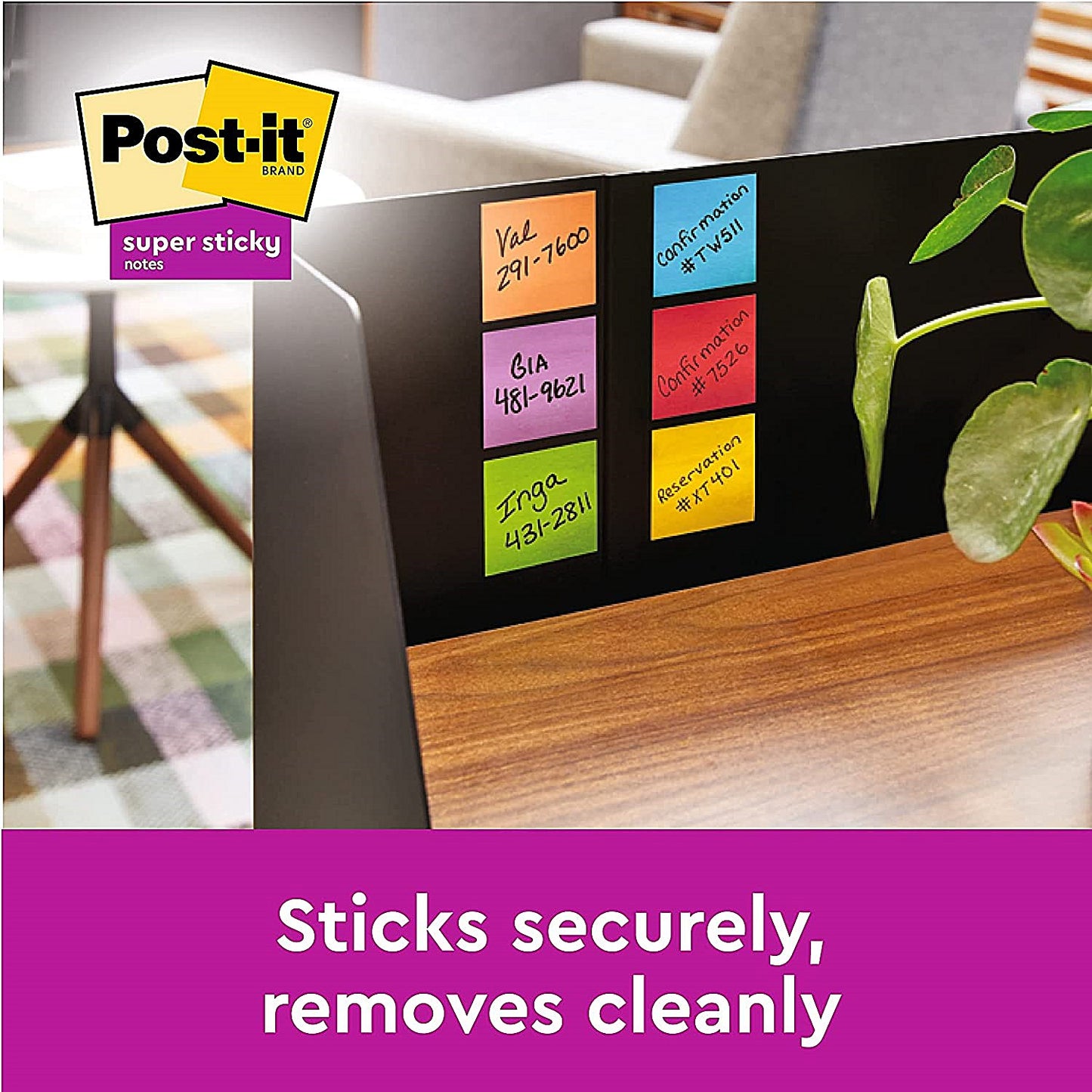 Post-it Super Sticky Notes, 76 x 76mm, Oasis, Pack of 5 x 90 Notes