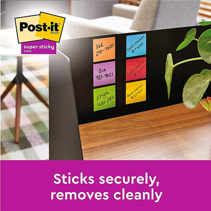 Post-it Super Sticky Notes, 76 x 76mm, Oasis, Pack of 5 x 90 Notes