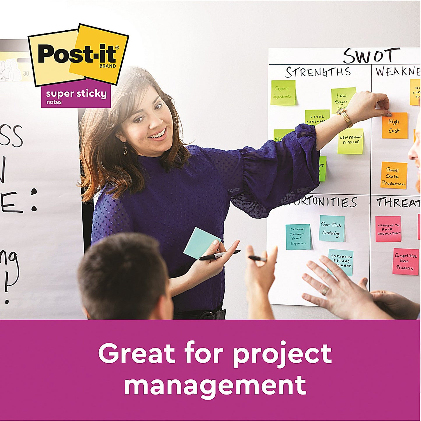 Post-it Super Sticky Z-Notes, 76 x 76mm, Oasis, Pack of 5 x 90 Z-Notes
