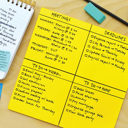Post-it Super Sticky Big Notes, 279 x 279mm, Yellow, Pack of 30 Notes