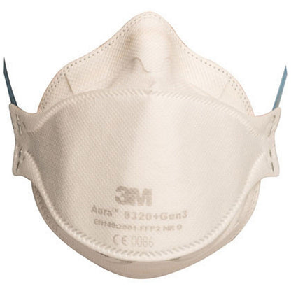 3M Aura 9320+ FFP2 Fold-Flat Mask, White, Pack of 20