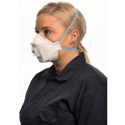 3M 9322+Gen3 Aura FFP2V Fold-Flat Valved Mask, White, Pack of 10