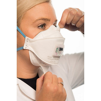 3M 9322+Gen3 Aura FFP2V Fold-Flat Valved Mask, White, Pack of 10 Easy2Order : 3M9322PLUSGEN3