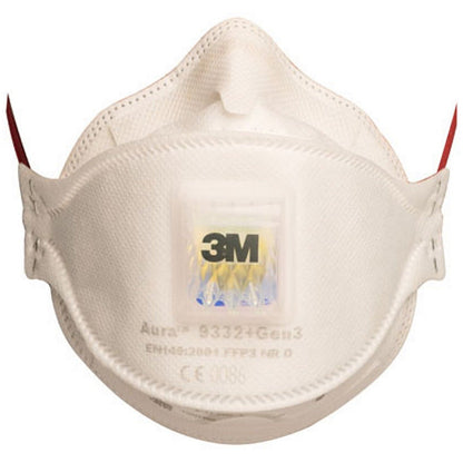 3M 9332+Gen3 Aura FFP3V Mask, Pack of 10