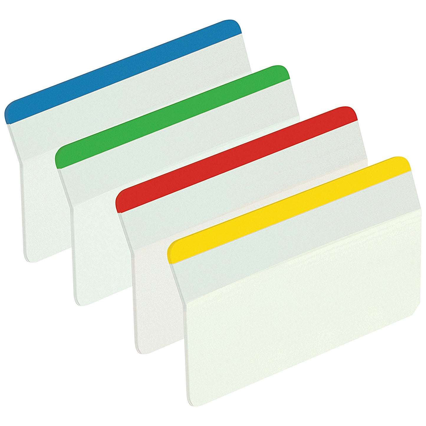 Post-it Index Angled Filing Tabs, 50 x 38mm, Assorted, Pack of 24(6 of each colour)