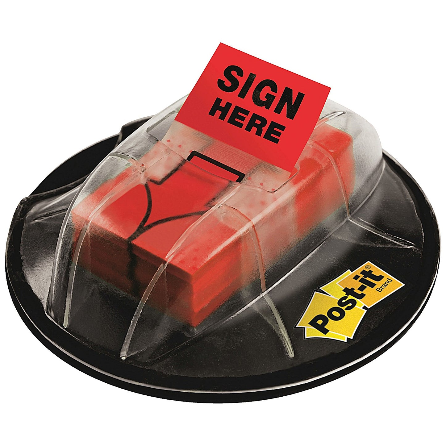 Post-it Index Tabs Sign Here Red with Desk Grip Dispenser (Pack of 200)
