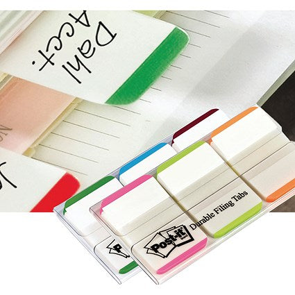 Post-it Durable Index Tabs, 25mm, Neon, Pack of 66(22 of each colour)