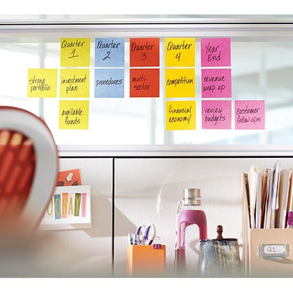 Post-it Super Sticky Notes Value Pack, 76 x 76mm, Assorted, Pack of 24 x 90 Notes