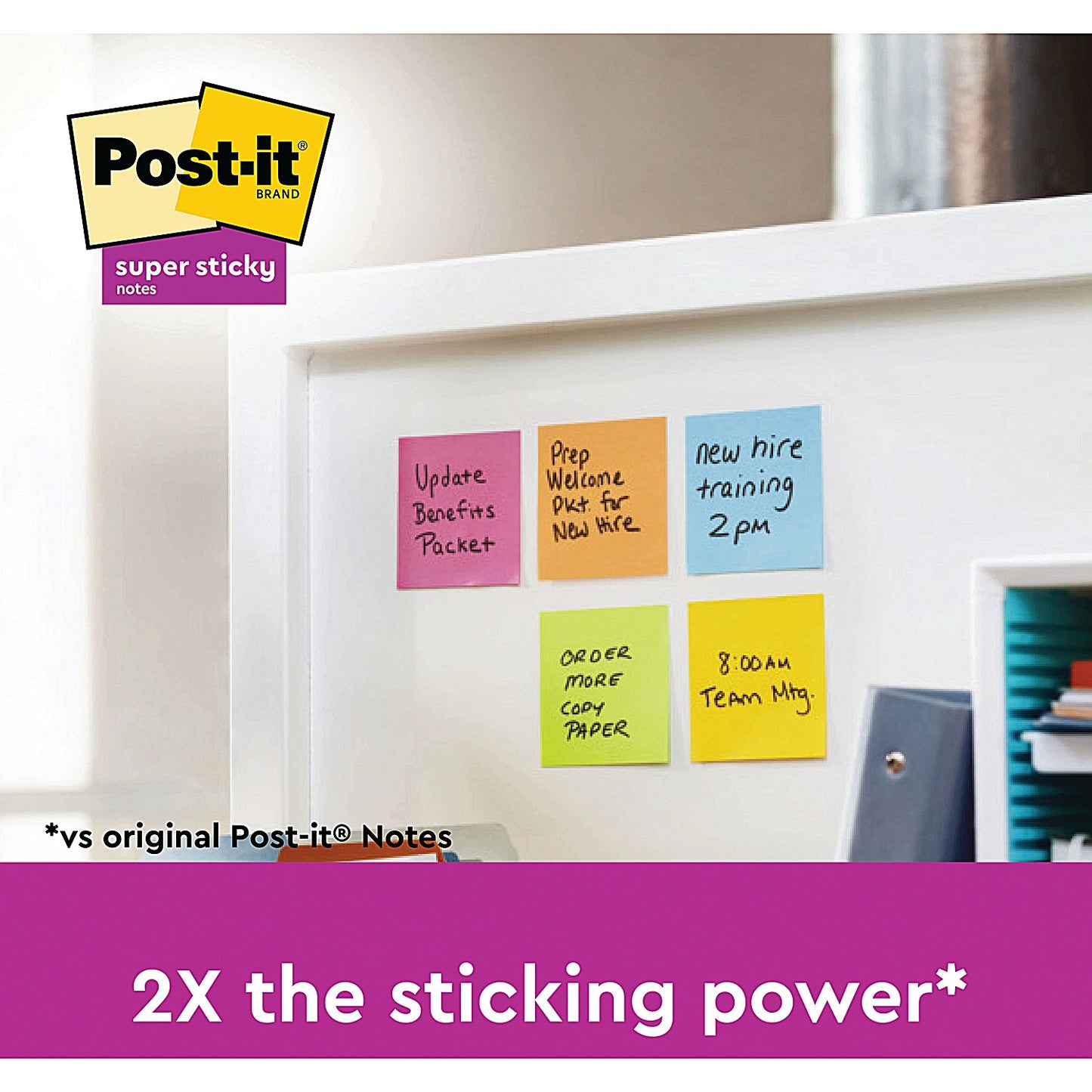 Post-it Super Sticky Notes, 76 x 76mm, Cosmic, Pack of 6 x 90 Notes
