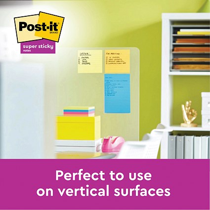 Post-it Super Sticky XXL Ruled Notes, 101 x 152mm, Rio, Pack of 3 x 90 Notes