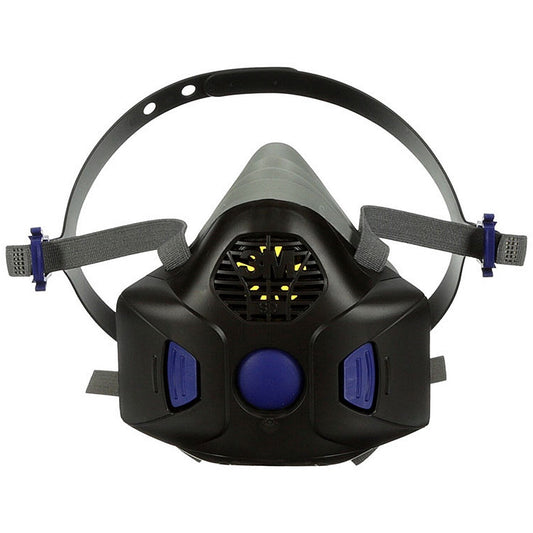 3M HF-802SD Secure Click Speaking Diaphragm Half Mask, Black Blue & Grey, Medium Easy2Order : 3MHF802SD