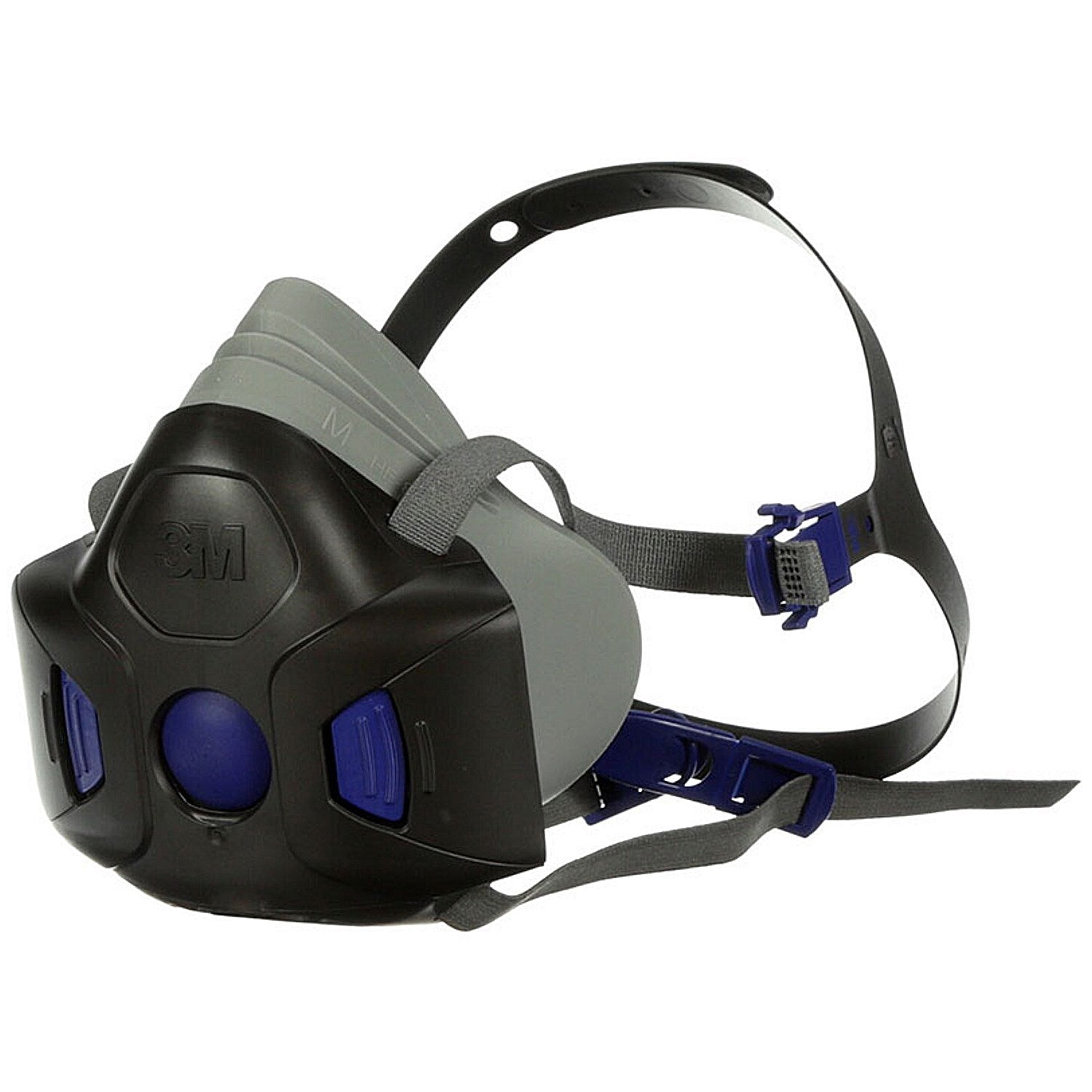 3M HF-803 Secure Click Half Mask, Black Blue & Grey, Large Easy2Order : 3MHF803