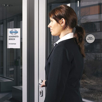 Durable Info Sign Anodised Aluminium Door Sign Holder, A5, Portrait, Grey