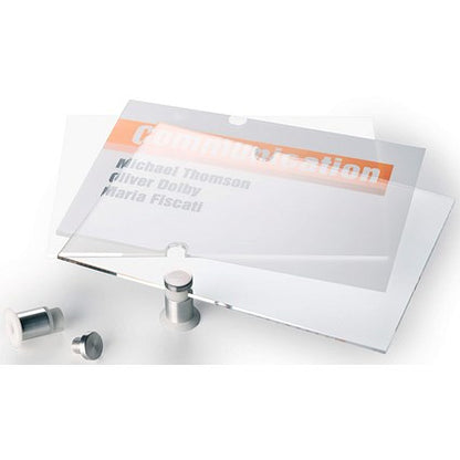 Durable Crystal Sign Frameless Acrylic Door Sign Holder, A5, Landscape, Clear