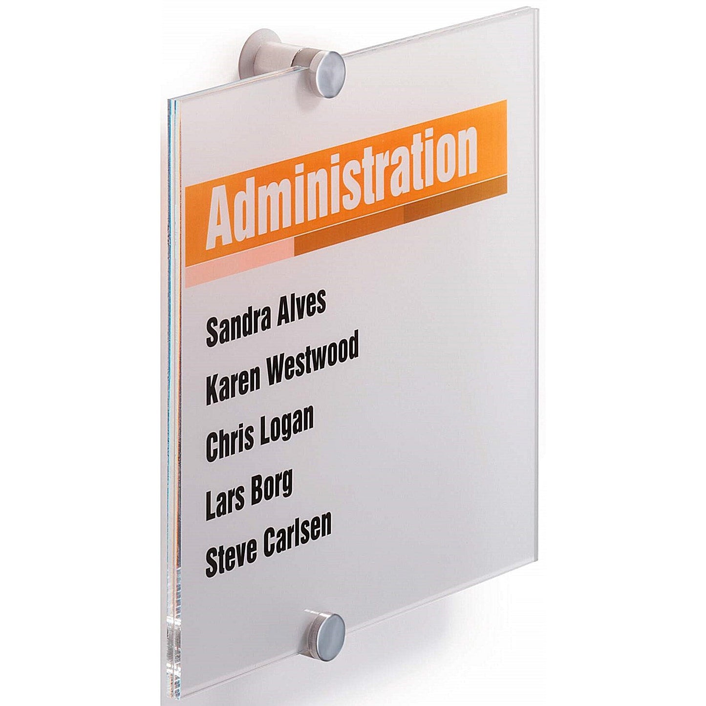 Durable Crystal Sign Frameless Acrylic Door Sign Holder, 210x210mm, Clear Easy2Order : 482419