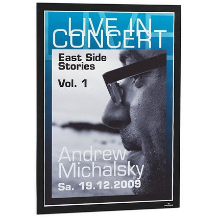 Durable Duraframe Self Adhesive Signage Frame, A3, Black