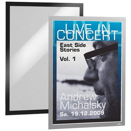 Durable Duraframe Self Adhesive Signage Frame, A3, Black