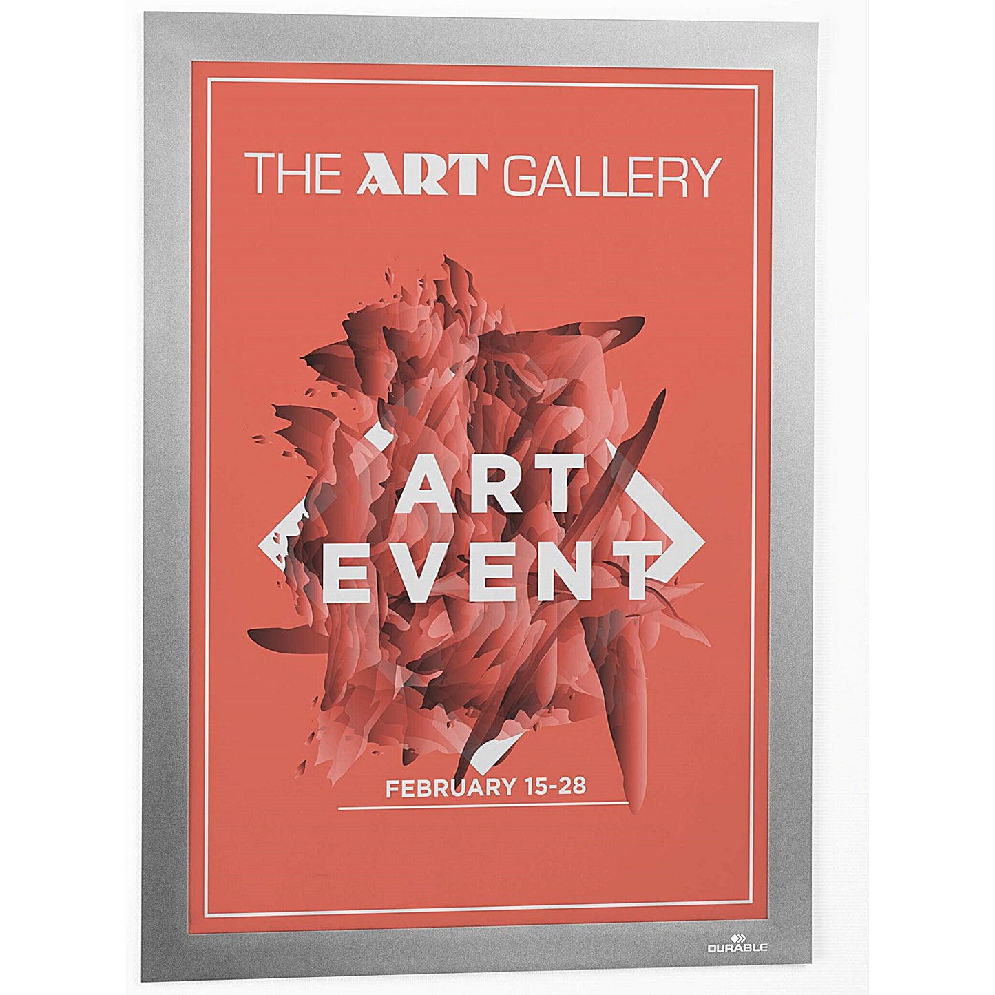 Durable Duraframe Wallpaper Self Adhesive Signage Frame, A4, Silver