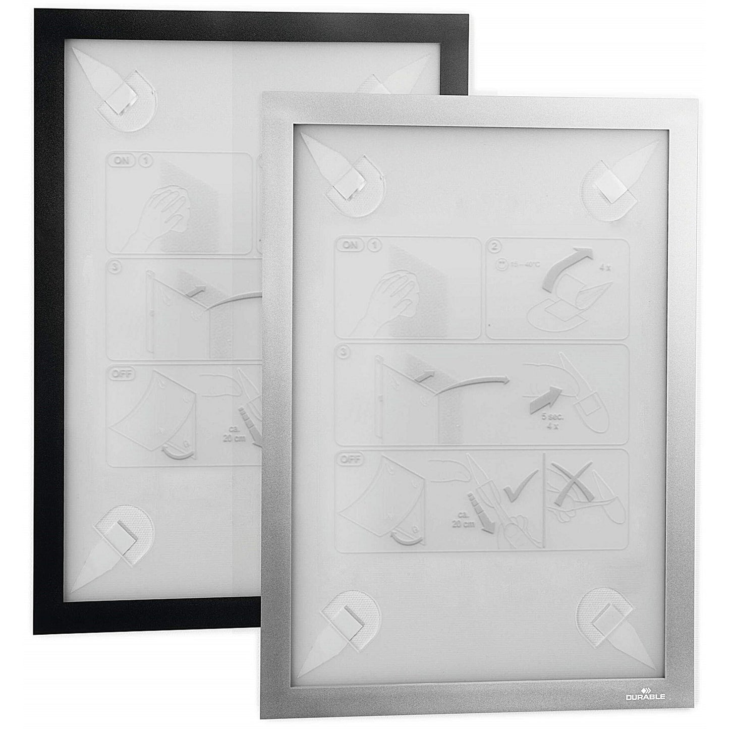 Durable Duraframe Wallpaper Self Adhesive Signage Frame, A4, Silver