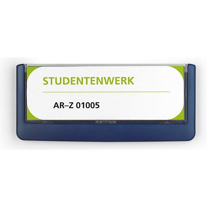 Durable Adhesive Click Sign Wall Mounted Door Sign Holder, 149x52.5mm, Blue