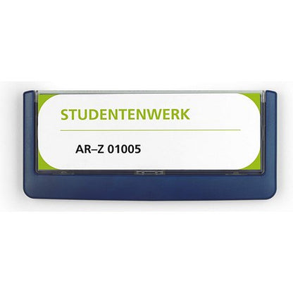 Durable Adhesive Click Sign Wall Mounted Door Sign Holder, 149x52.5mm, Blue