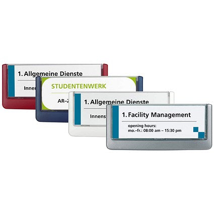 Durable Adhesive Click Sign Wall Mounted Door Sign Holder, 149x52.5mm, Grey