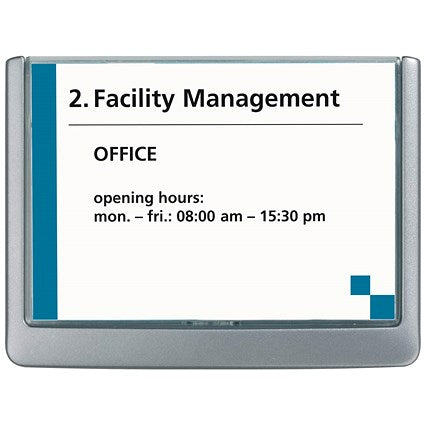 Durable Adhesive Click Sign Wall Mounted Door Sign Holder, 149x105.5mm, Grey