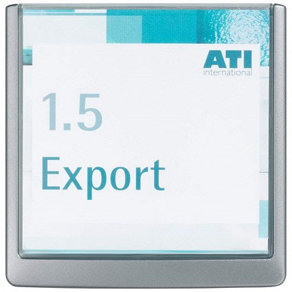 Durable Adhesive Click Sign Wall Mounted Door Sign Holder, 149x148.5mm, Grey