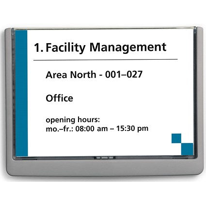 Durable Adhesive Click Sign Wall Mounted Door Sign Holder, A5, Graphite Grey