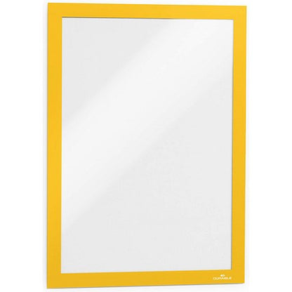 Durable Duraframe Self Adhesive Signage Frame, A4, Yellow, Pack of 2