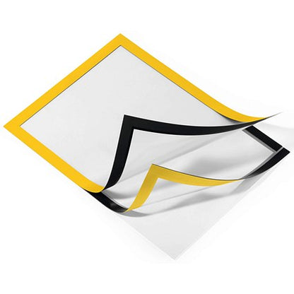 Durable Duraframe Self Adhesive Signage Frame, A4, Yellow, Pack of 2