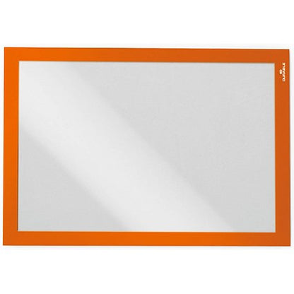 Durable Duraframe Self Adhesive Signage Frame, A4, Orange, Pack of 2