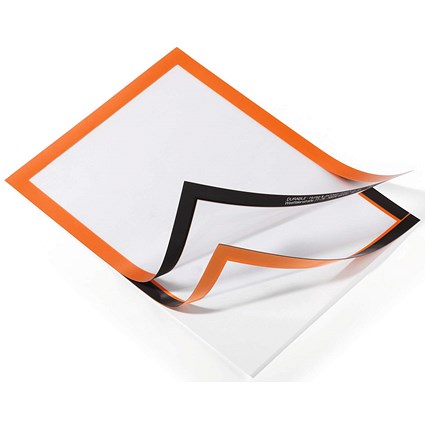 Durable Duraframe Self Adhesive Signage Frame, A4, Orange, Pack of 2