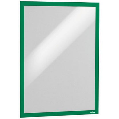 Durable Duraframe Self Adhesive Signage Frame, A3, Green, Pack of 2