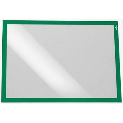 Durable Duraframe Self Adhesive Signage Frame, A3, Green, Pack of 2