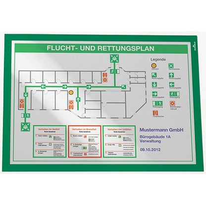 Durable Duraframe Self Adhesive Signage Frame, A3, Green, Pack of 2