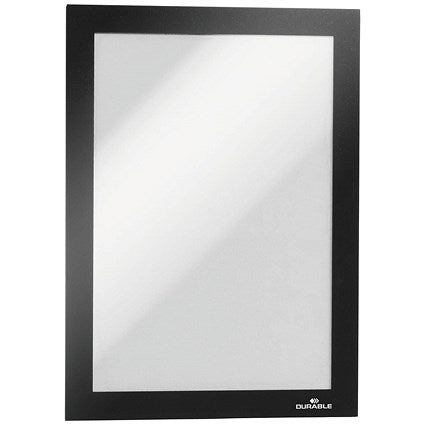 Durable Duraframe Self Adhesive Signage Frame, A5, Black, Pack of 10