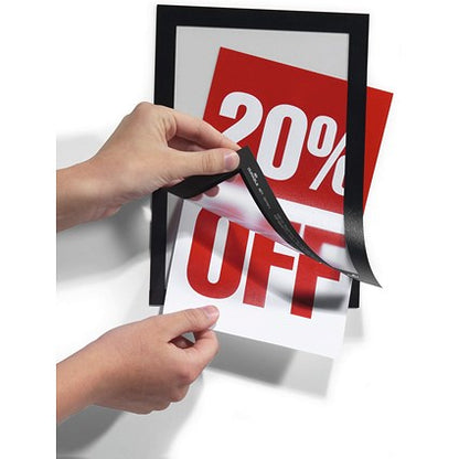 Durable Duraframe Self Adhesive Signage Frame, A5, Black, Pack of 10