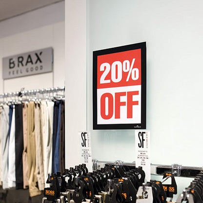 Durable Duraframe Self Adhesive Signage Frame, A5, Black, Pack of 10