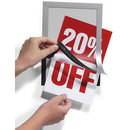 Durable Duraframe Self Adhesive Signage Frame, A5, Silver, Pack of 10