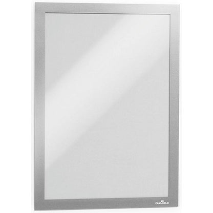 Durable Duraframe Self Adhesive Signage Frame, A4, Silver