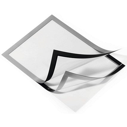 Durable Duraframe Self Adhesive Signage Frame, A4, Silver