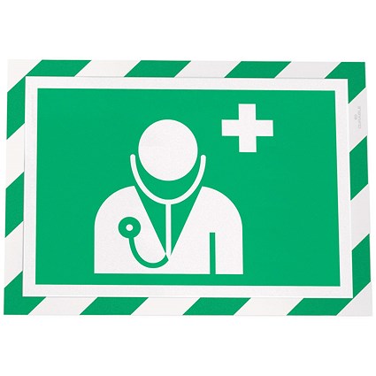 Durable Duraframe Adhesive Hazard Frame, A4, Green & White, Pack of 2