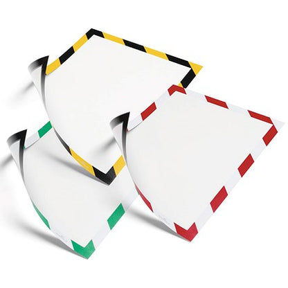 Durable Duraframe Magnetic Signage Hazard Frame, A4, Green & White, Pack of 5